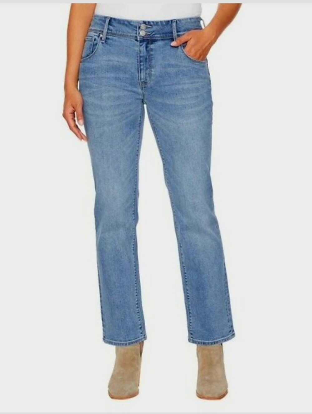 Hudson Jeans Straight Leg Double Button Mid Rise Jeans Womens Size 8